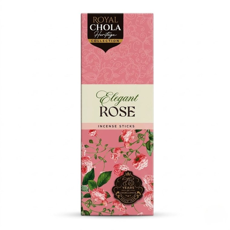 Elegant Rose incense stick pack, front of box