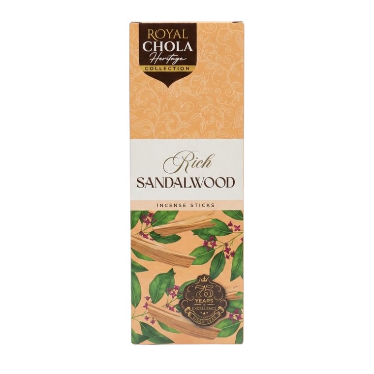 Rich Sandalwood incense stick pack, front of box